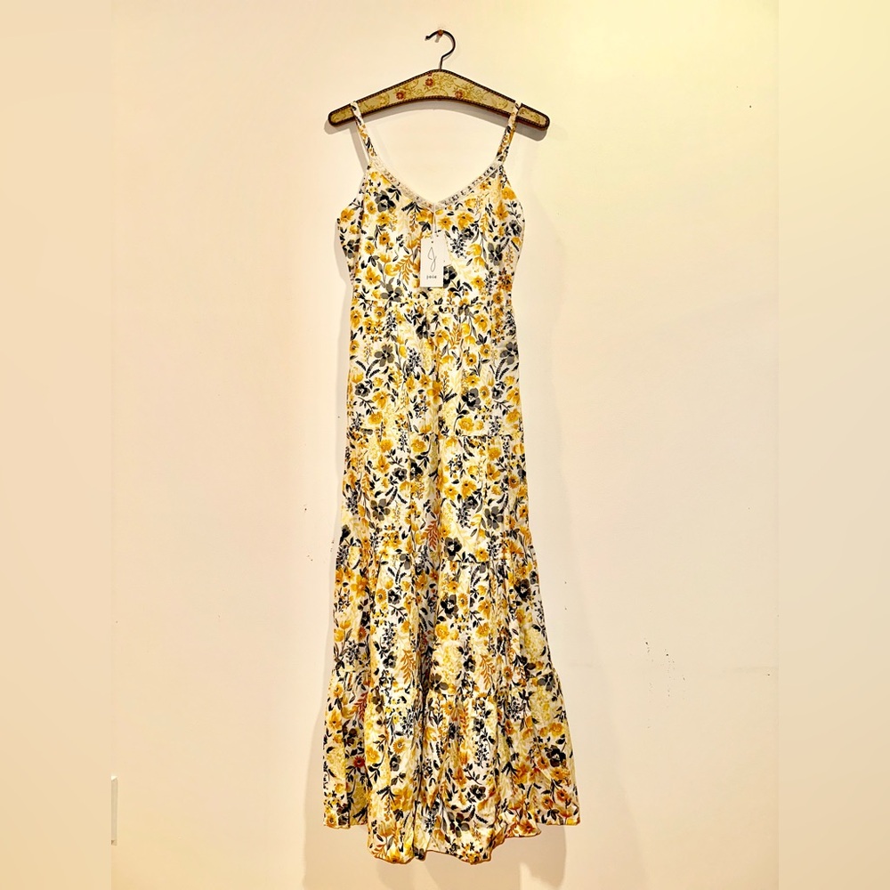 NWT Joie Yellow Floral Tiered Maxi Sundress | Size 4